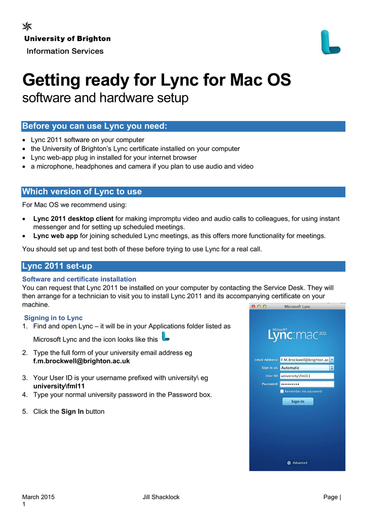 Lync for mac 2011 latest version